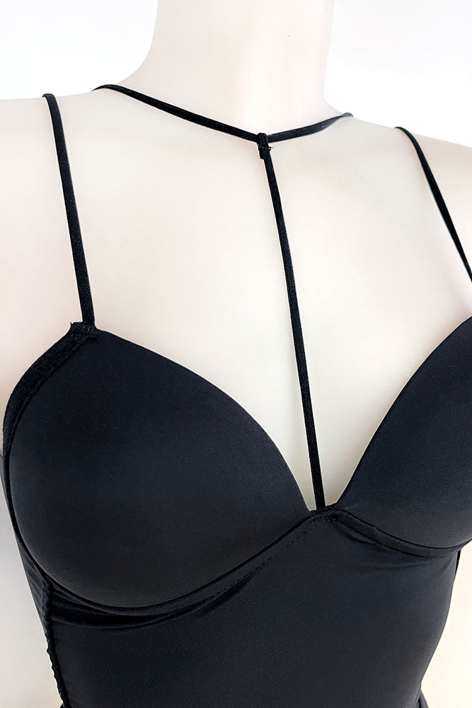 Top tirantes finos entrelazado cuello
