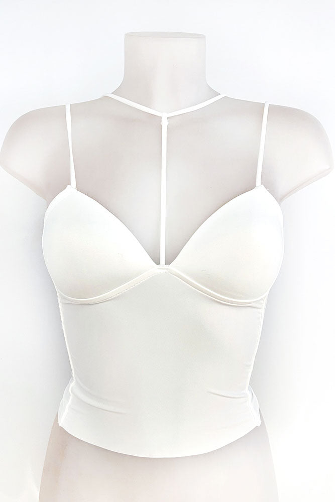 Top tirantes finos entrelazado cuello