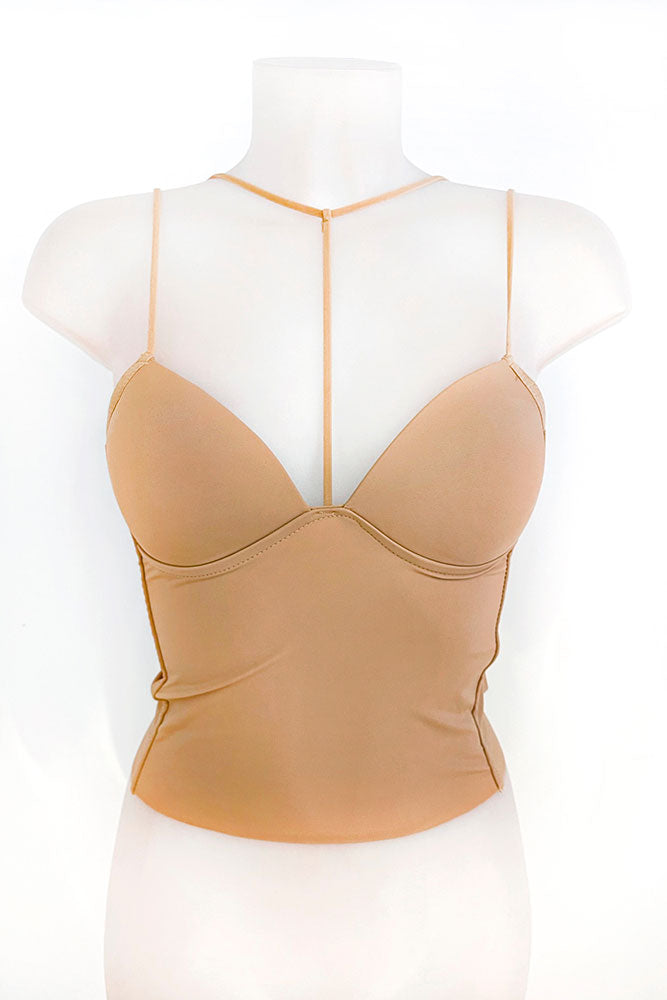 Top tirantes finos entrelazado cuello
