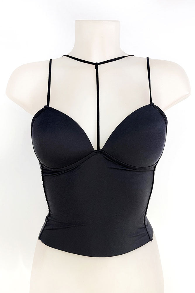 Top tirantes finos entrelazado cuello
