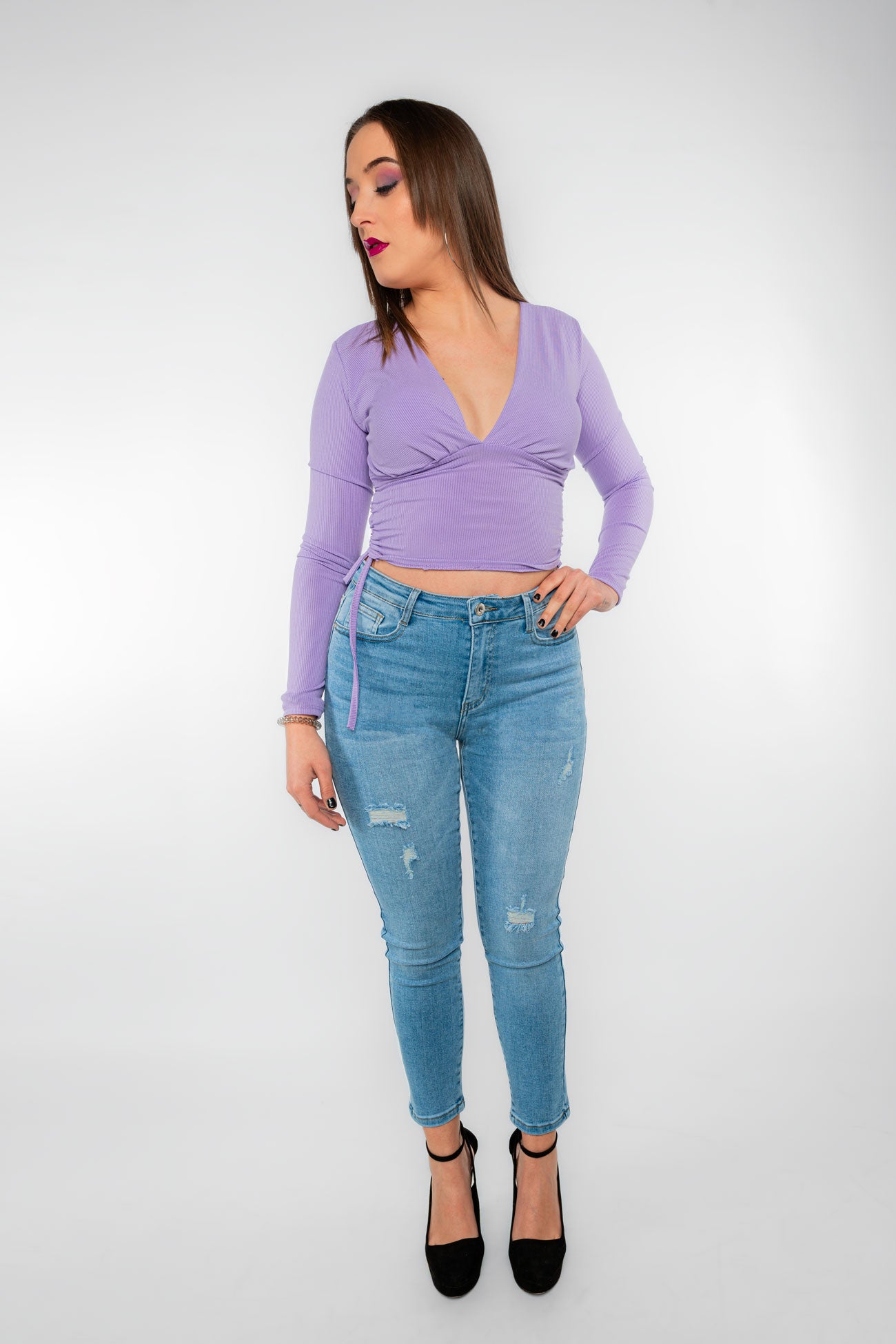 Jeans de pitillo vaquero roto
