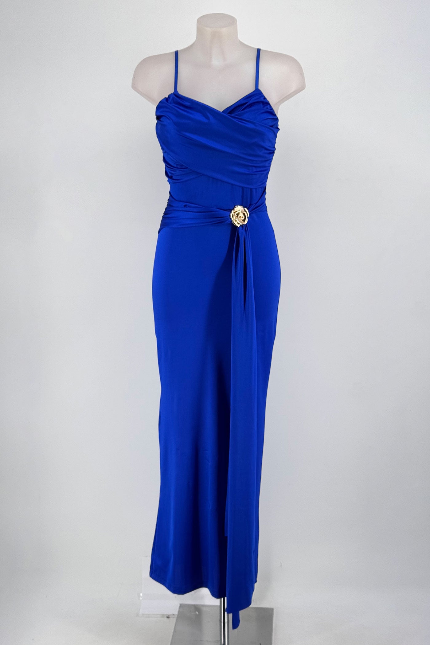 Vestido largo flor con tirantes de fiesta