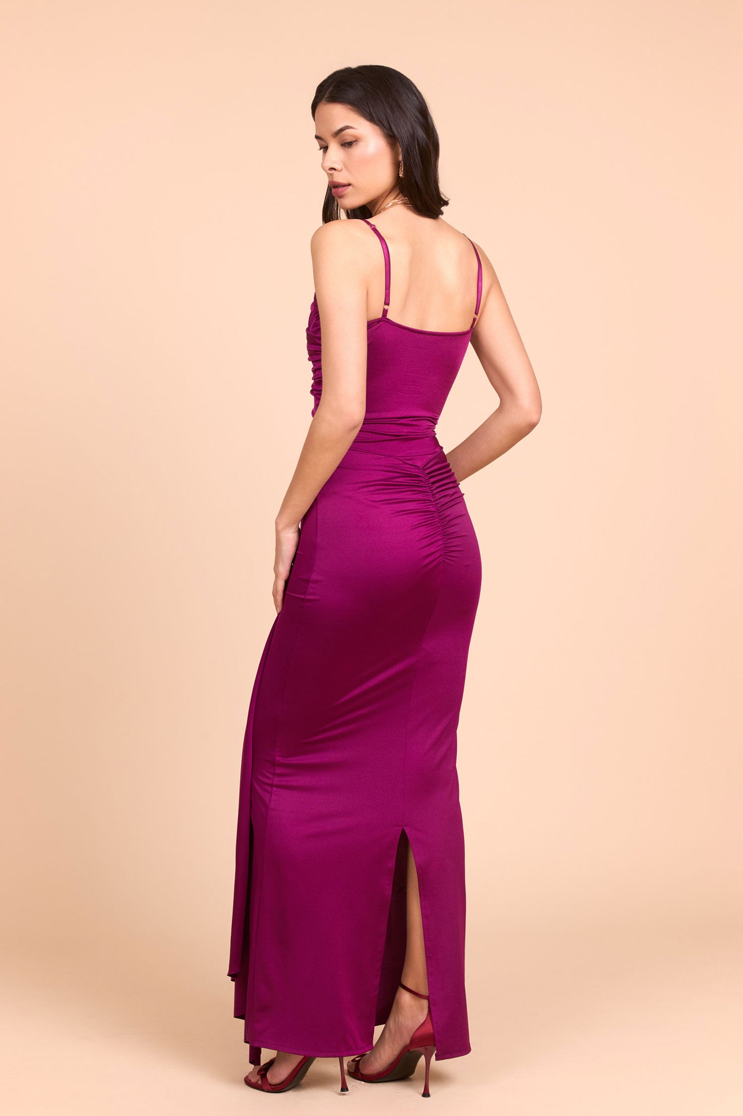 Vestido largo flor con tirantes de fiesta