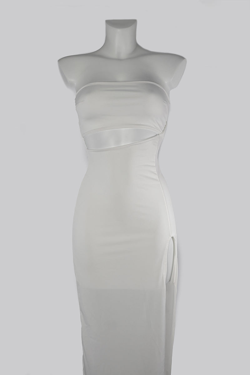 Vestido largo sexi ajustado de muslo abierto