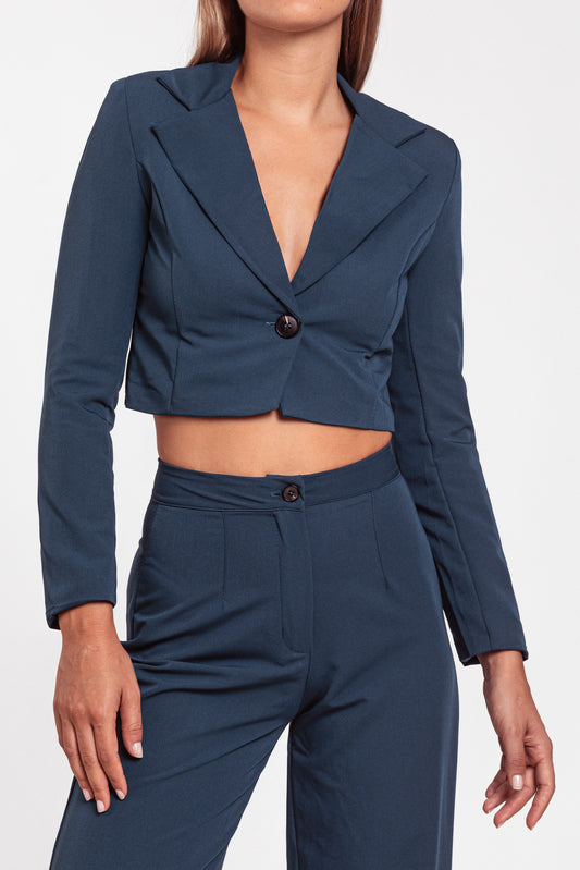 Blazer crop detalle botón