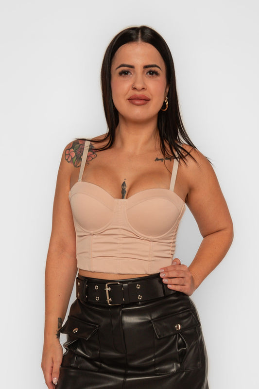 Top corsé para mujer, corsé ajustado, con tirantes regulables