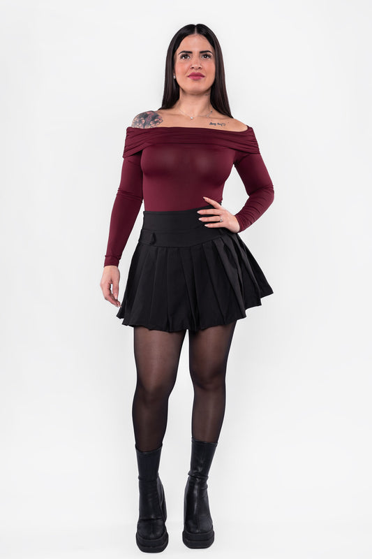 Minifalda plisada de cintura alta