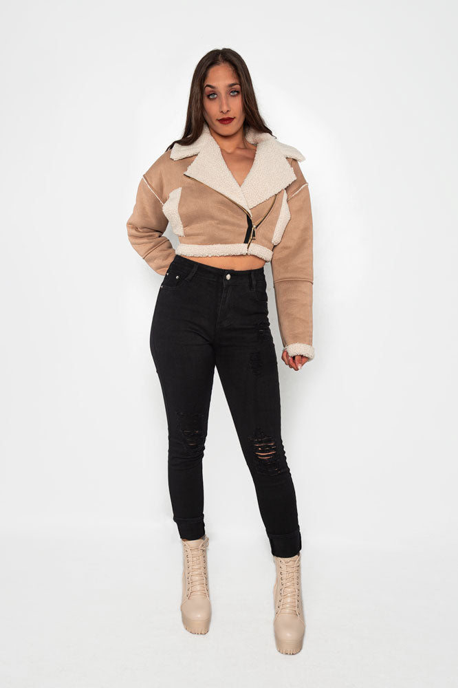 Chaqueta , cazadora corta borrego