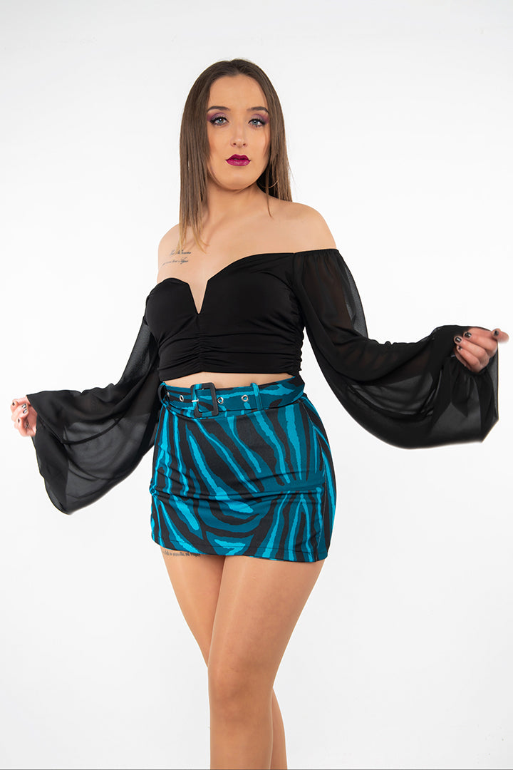 Short  cebra de talle alto