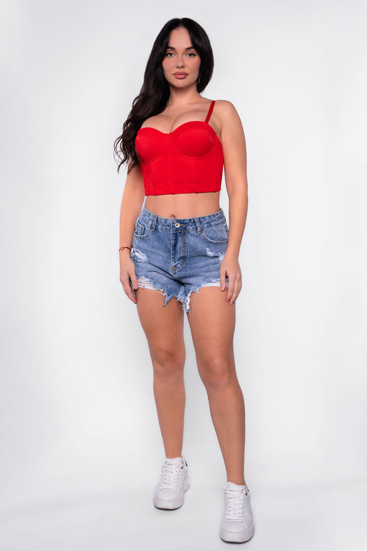Falda pantalón vaquera rotos