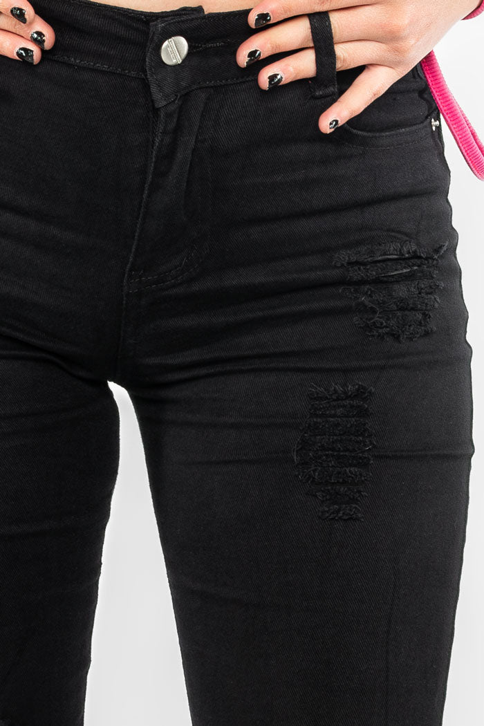 Pantalón vaquero PUSH UP  KIWI pitillo con rotos