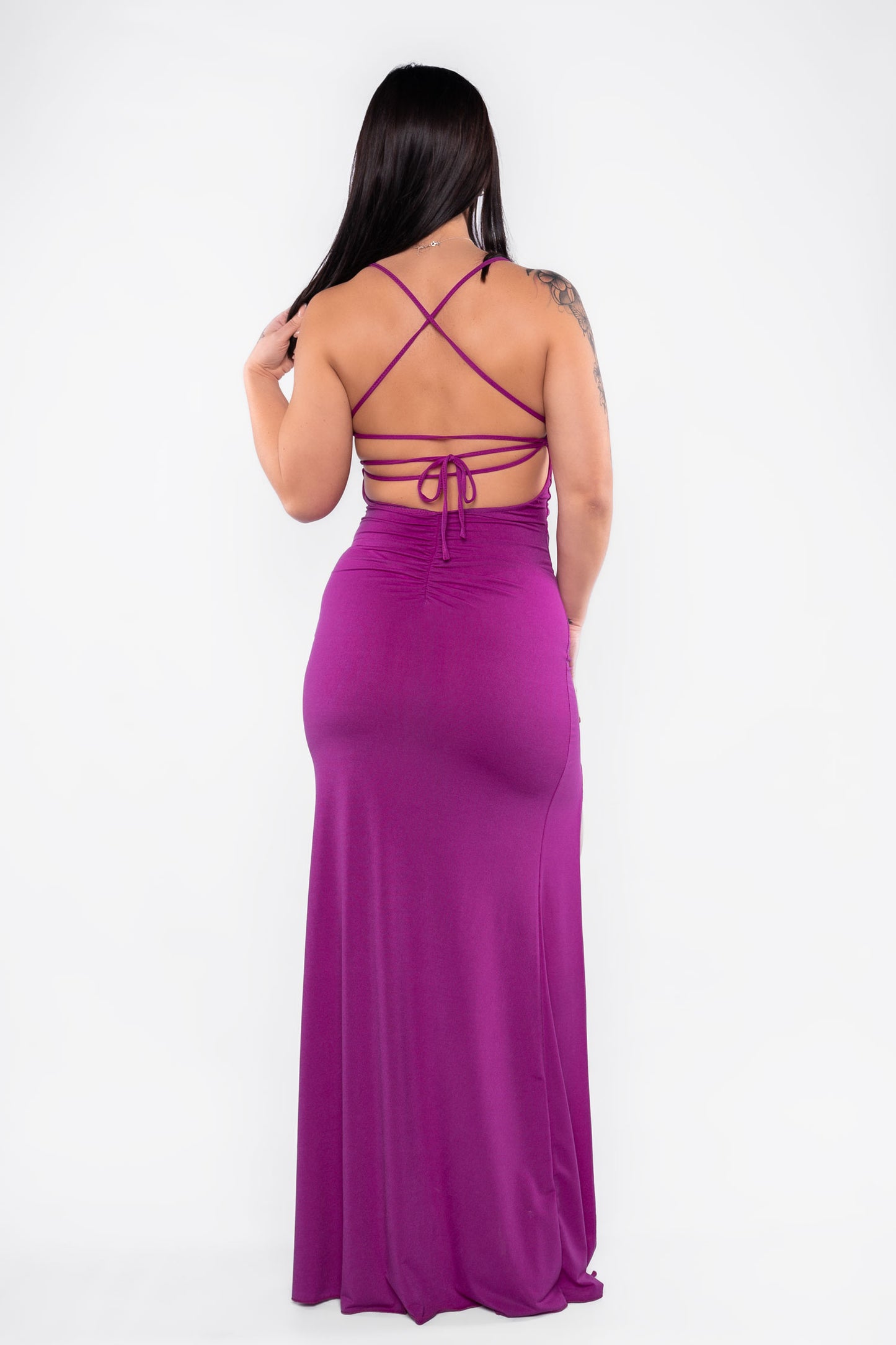 Vestido largo tirantes de espalda descubierta