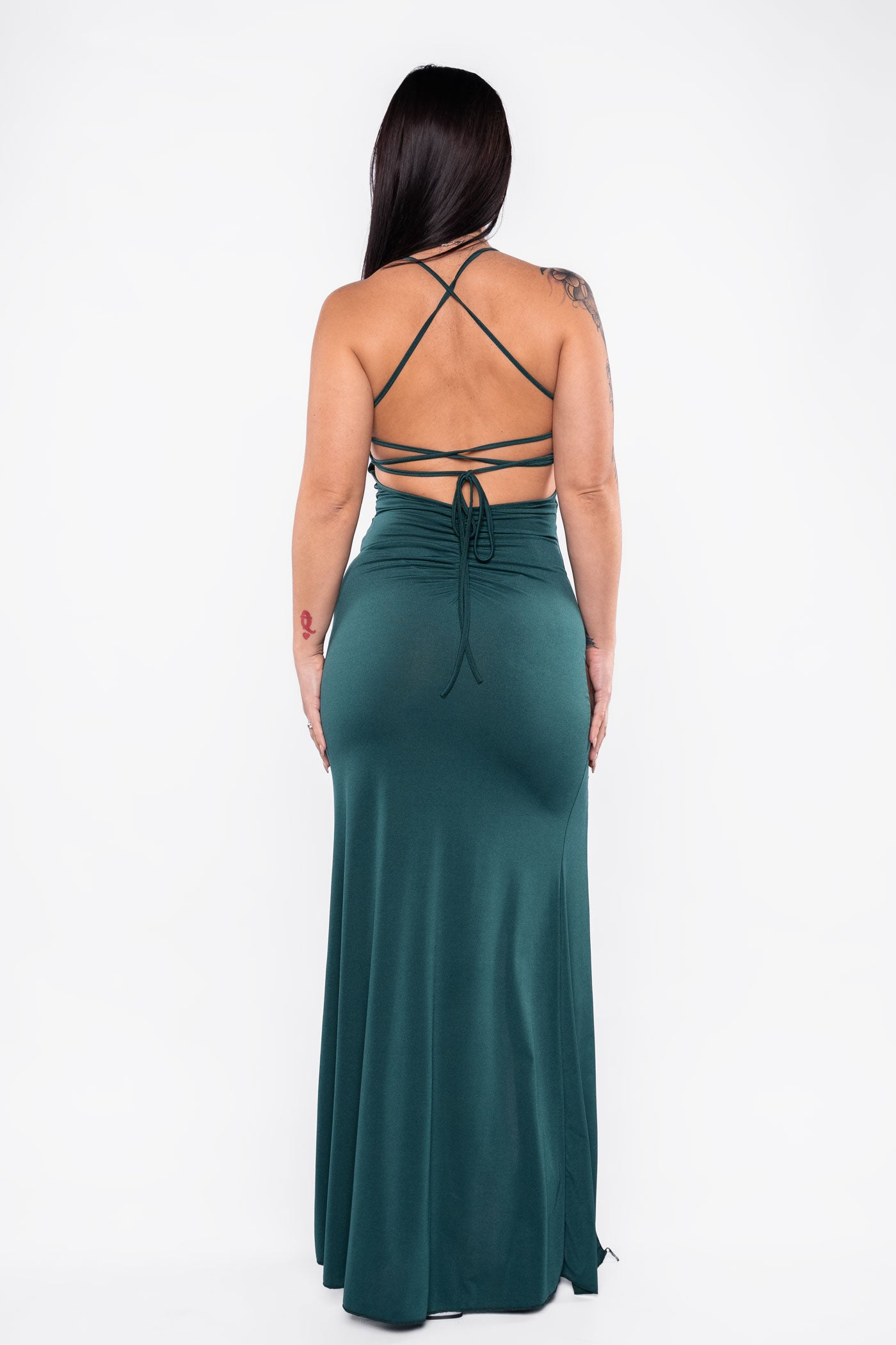 Vestido largo tirantes de espalda descubierta