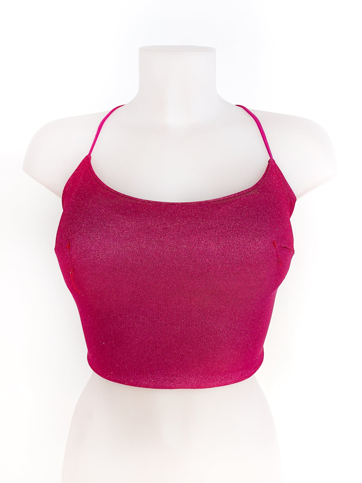 Top Halter brillo de espalda descubierta