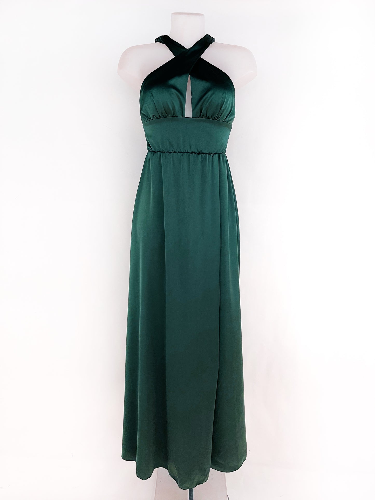 Vestido cuello cruzado  de saten