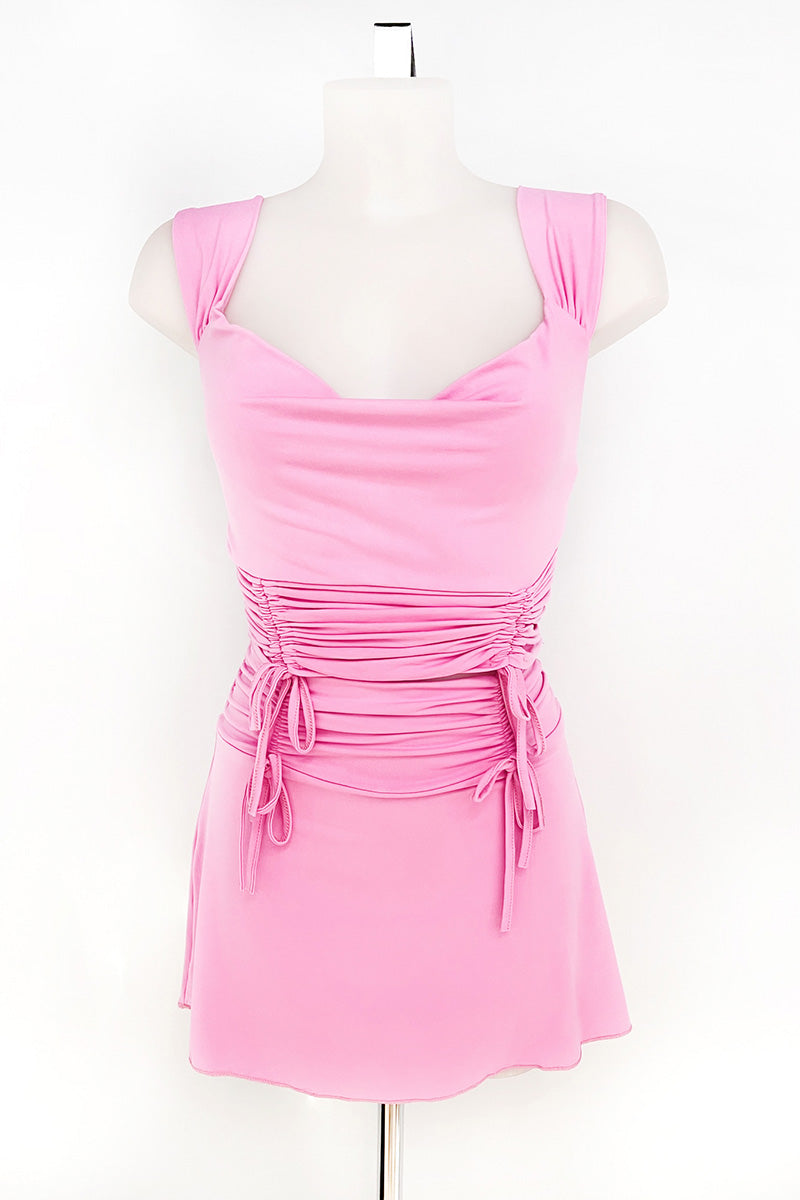 Conjunto top fruncido y short licra
