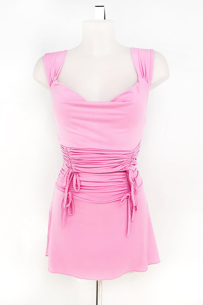 Conjunto top fruncido y short licra