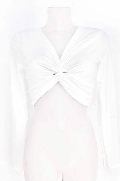 Top  crep escote nudo