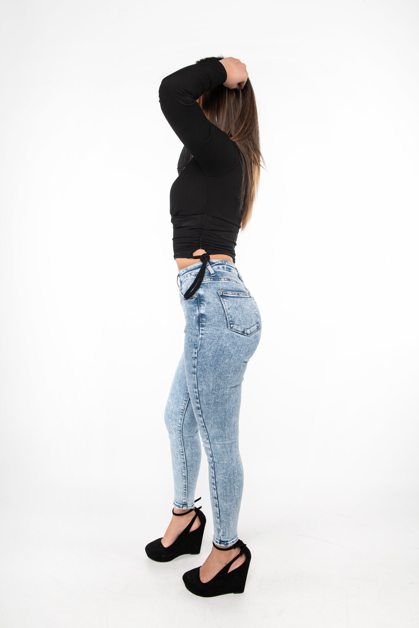 Jeans de pitillo vaquero de talle alto PUSH UP